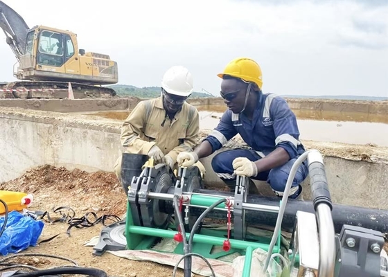 HDPE Su Temini İçin Etkili Sonsuz Dişli Tahrikli Freze Kesici Alın Kaynak Makineleri