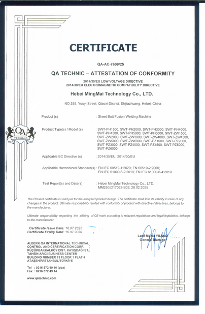 Çin Hebei Boda Plastic Technology Co., Ltd. Sertifikalar