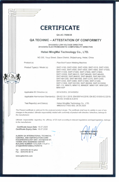 Çin Hebei Boda Plastic Technology Co., Ltd. Sertifikalar